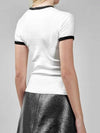 Bumpy Contrast Re-Edition Short Sleeve T-Shirt White - COURREGES - BALAAN 4