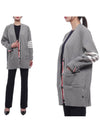 Stitched Cotton 4 Bar Cardigan Grey - THOM BROWNE - BALAAN 3