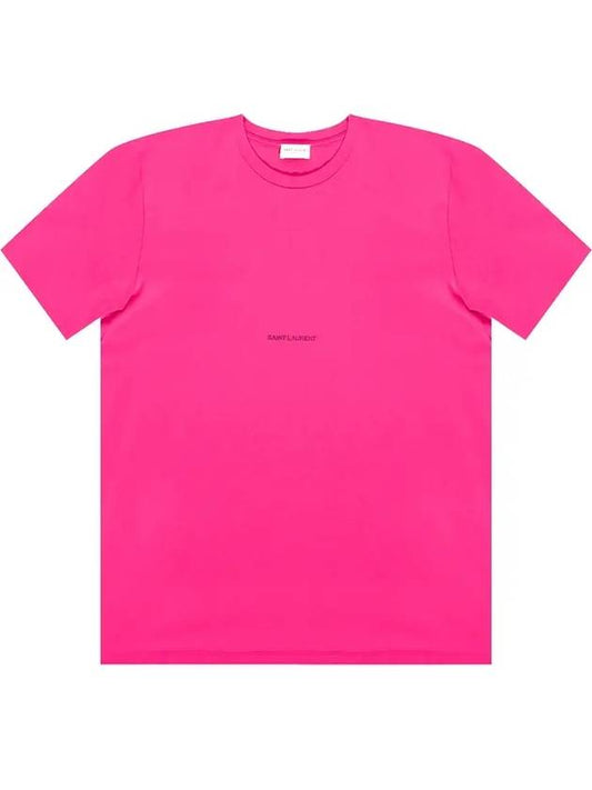 logo short sleeve t-shirt pink - SAINT LAURENT - BALAAN.