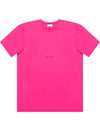 Logo Short Sleeve T-shirt Pink - SAINT LAURENT - BALAAN 1