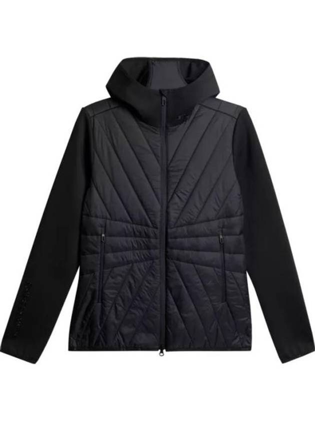 Women's Holma Quilt Hybrid Zip-Up Hoodie Black - J.LINDEBERG - BALAAN 2