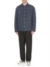 Quilted Padded Shirt Jacket Midnight Blue - KENZO - BALAAN 4