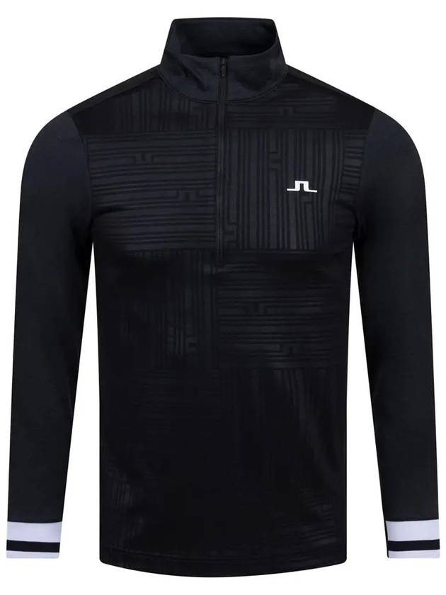 Danny Debossed Mid Layer Long Sleeve T-Shirt Black - J.LINDEBERG - BALAAN 2