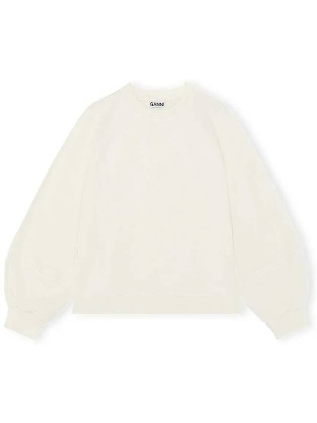 Women's Crew Neck Back Logo Sweatshirt Ivory - GANNI - BALAAN 2