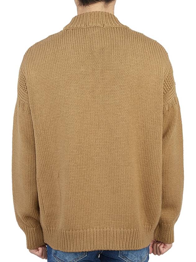 Men's Mock Neck Wool Knit Top Camel - TEN C - BALAAN 5