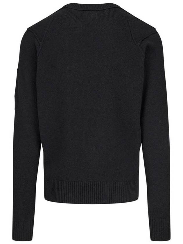 Men's Lens Wappen Wool Crew Neck Knit Black - CP COMPANY - BALAAN 4