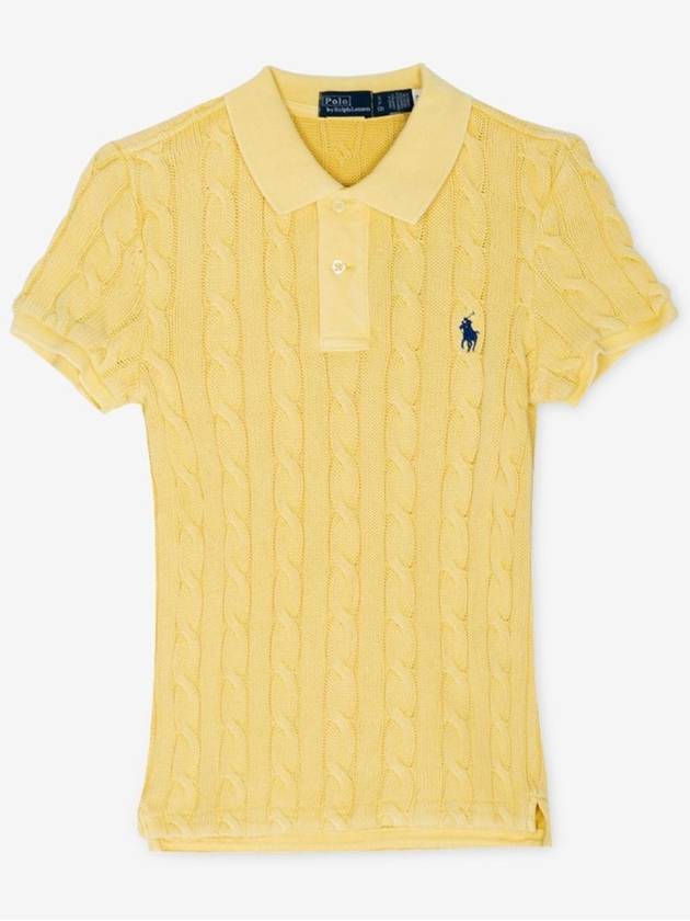 Polo women s pony logo embroidery yellow short sleeve t shirt 211943010 004 - RALPH LAUREN - BALAAN 1