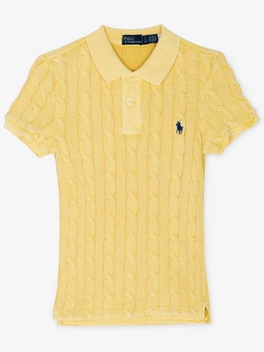 Polo women s pony logo embroidery yellow short sleeve t shirt 211943010 004 - RALPH LAUREN - BALAAN 2