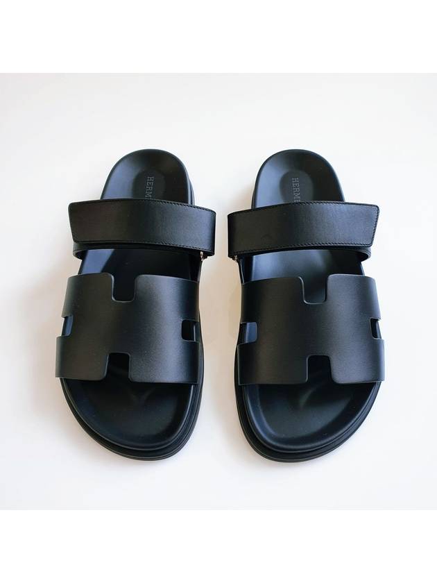 Chypre Velcro Sandals Black H222000ZH02 - HERMES - BALAAN 2