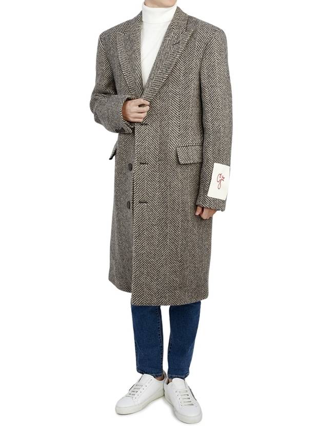 Sleeve Tag Single Coat Grey - GOLDEN GOOSE - BALAAN.