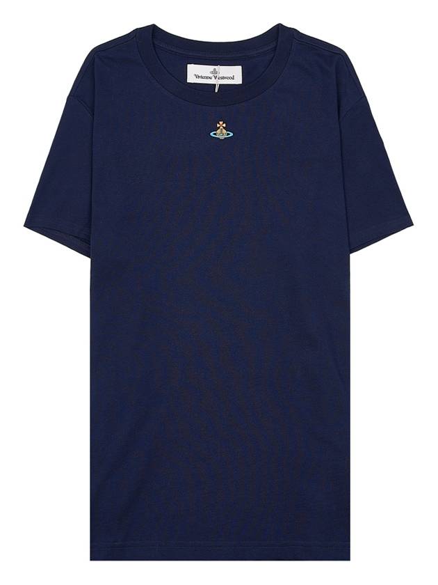 Embroided ORB Peru Short Sleeve T-Shirt Navy - VIVIENNE WESTWOOD - BALAAN 10