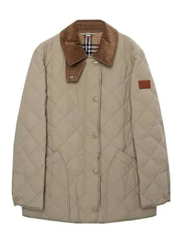 Diamond Quilted Half Jacket Women s Padded Jumper - BURBERRY - BALAAN 1