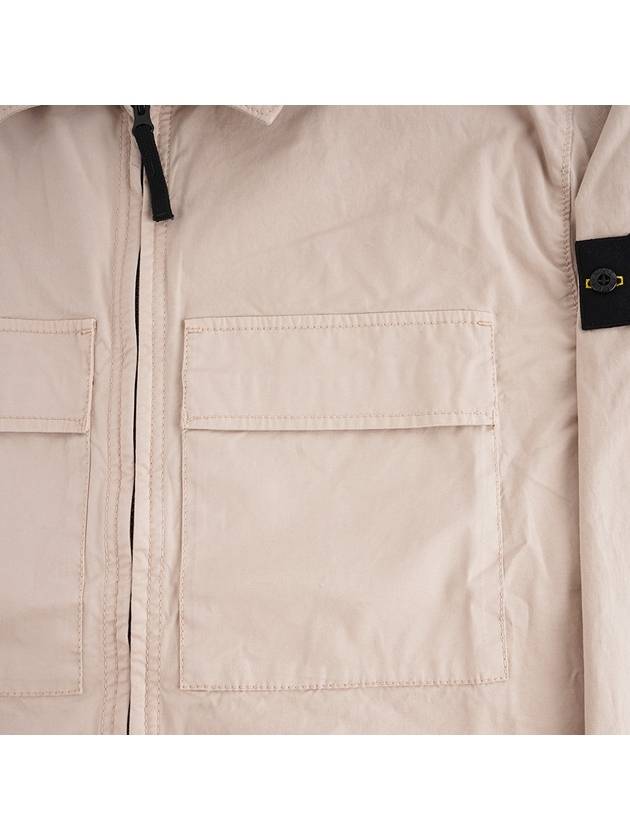 Wappen Patch Double Pocket Cotton Zip-Up Jacket Beige - STONE ISLAND - BALAAN 5