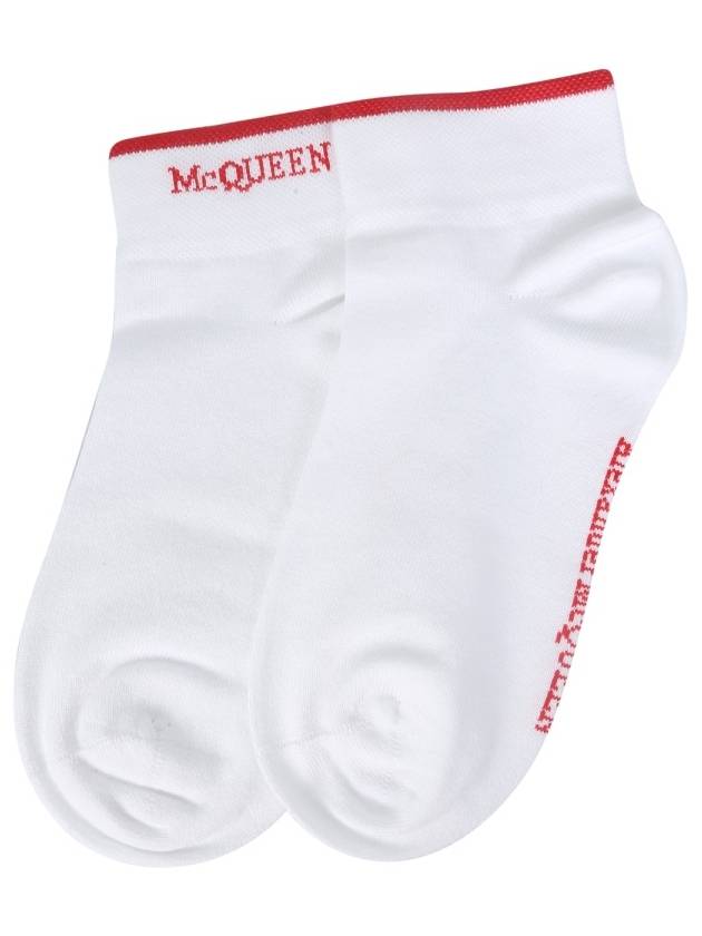 Red Logo Ankle Socks White - ALEXANDER MCQUEEN - BALAAN 3