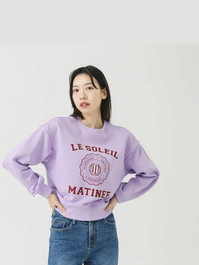 Brushed Options University Badge Sweat Shirts LAVENDER - LE SOLEIL MATINEE - BALAAN 2