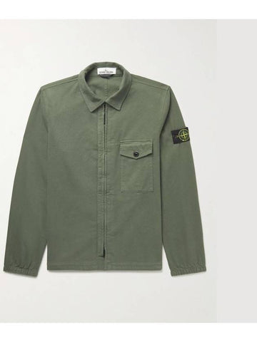 Stone Island Cotton Over Jacket Shirt Army Green - STONE ISLAND - BALAAN 1