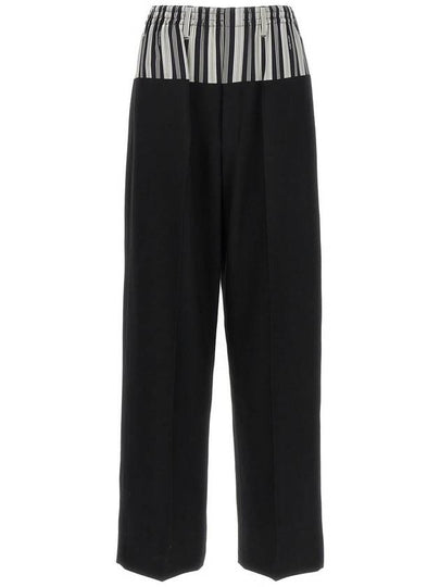 Wool Layered Wide Pants Black - FENDI - BALAAN 2