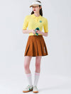 Ball marker patch nylon pleated skirt CAMEL BROWN - MONBIRDIE GOLF - BALAAN 10