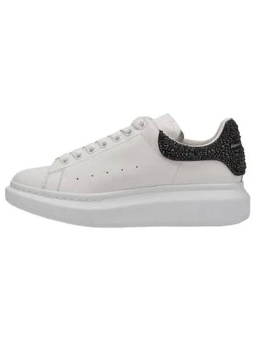 Oversized Crystal Embellished Sneakers White Black - ALEXANDER MCQUEEN - BALAAN 1