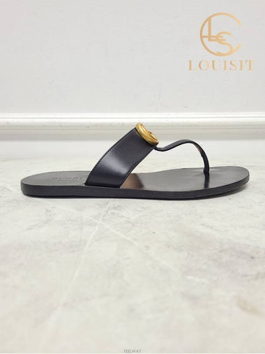 Used luxury goods Lewis It 35 5 Black GG Marmont flip flop T sandals - GUCCI - BALAAN 1