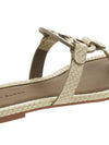 Women's Miller Embossed Leather Flip Flops Cream - TORY BURCH - BALAAN 11