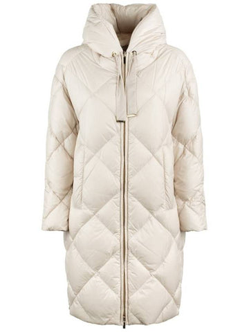 Max Mara Sand Midi Parka In Drip-Proof Canvas - MAX MARA - BALAAN 1