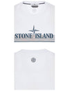 Tricromia One Print Garment Dyed Cotton Jersey Short Sleeve T-Shirt White - STONE ISLAND - BALAAN 6