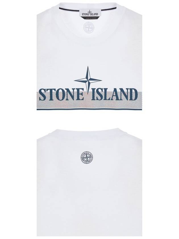 Tricromia One Print Garment Dyed Cotton Jersey Short Sleeve T-Shirt White - STONE ISLAND - BALAAN 6