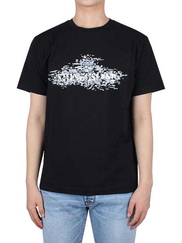 Institutional Two Print Short Sleeve T-Shirt Black - STONE ISLAND - BALAAN 2