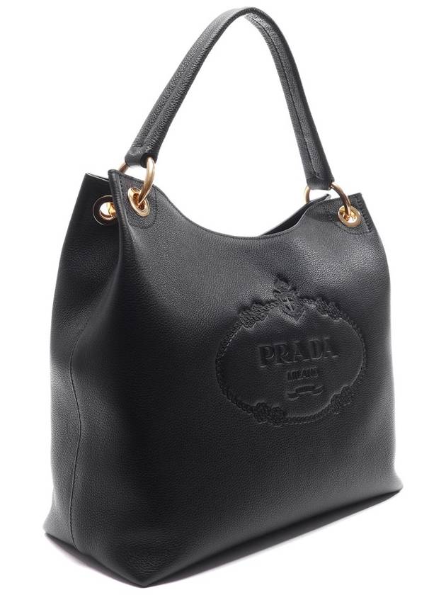 Vitello Phoenix Hobo Bag Black - PRADA - BALAAN 4