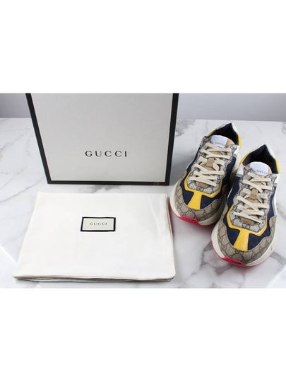 Rhyton GG Logo Supreme Chunky Sole Sneakers 8 5 - GUCCI - BALAAN 2