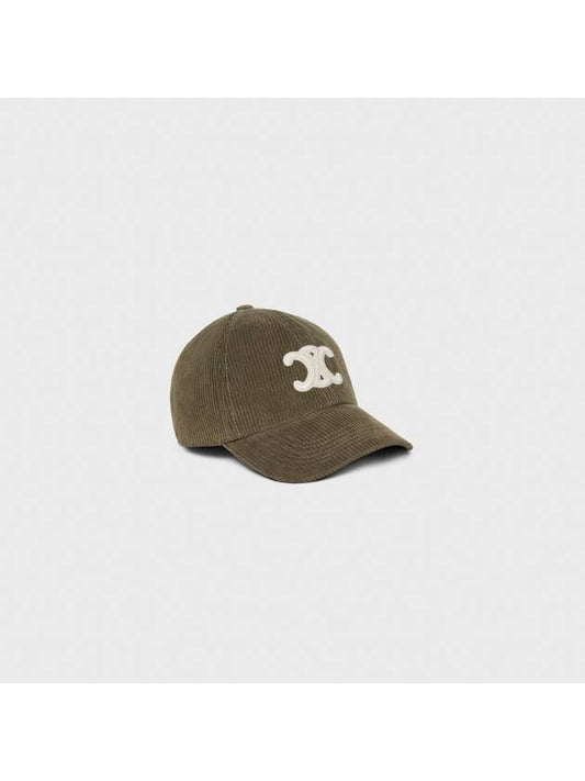 Triomphe Corduroy Ball Cap Khaki - CELINE - BALAAN 1