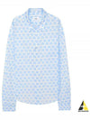 Heart Pattern Oversized Fit Long Sleeve Shirt Sky Blue - AMI - BALAAN 2