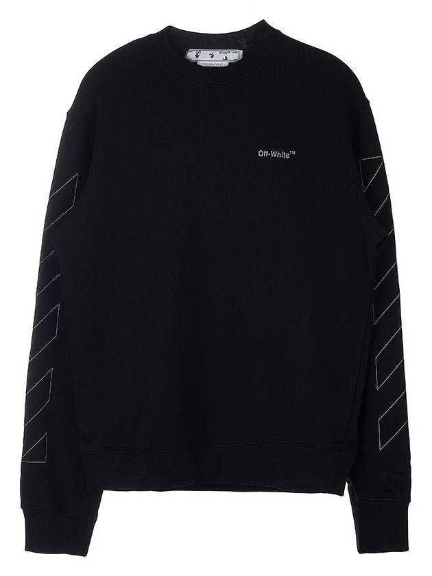 Diag Outline Crew Neck Sweatshirt Black - OFF WHITE - BALAAN 11