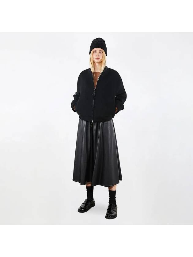 Fake leather long flare skirt black 0061 - VOYONN - BALAAN 2