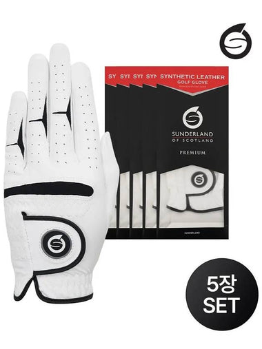 1 set of 5 premium leather golf gloves 16153GV84 - SUNDERLAND - BALAAN 1