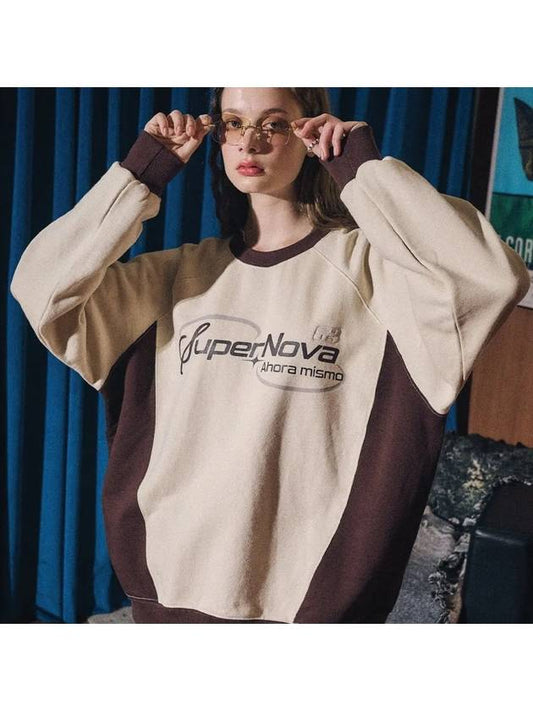 Supernova Block Sweatshirt Beige Brown - CPGN STUDIO - BALAAN 2