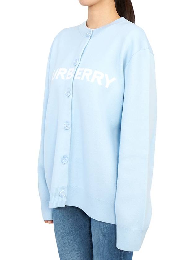 Women's Logo Cardigan Blue - BURBERRY - BALAAN 6