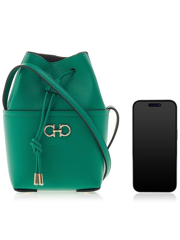 Gancini Mini Bucket Bag Green - SALVATORE FERRAGAMO - BALAAN 7