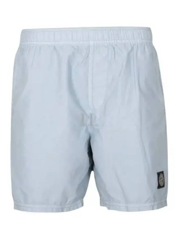 Brushed Cotton Swimming Shorts Light Blue - STONE ISLAND - BALAAN 2