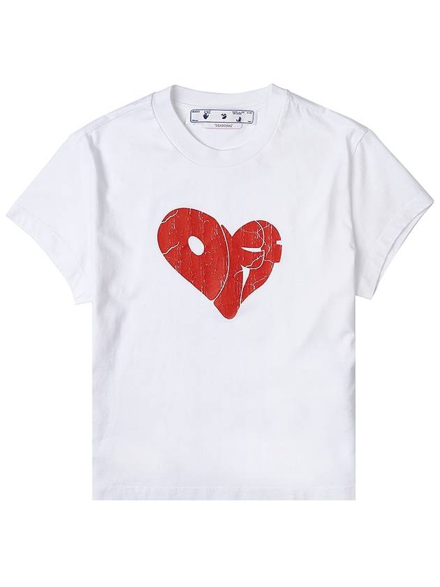 Pedro Heart Logo Printing Short Sleeve T-Shirt White - OFF WHITE - BALAAN 2