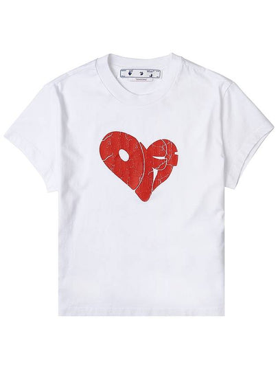 Pedro Heart Logo Printing Short Sleeve T-Shirt White - OFF WHITE - BALAAN 2