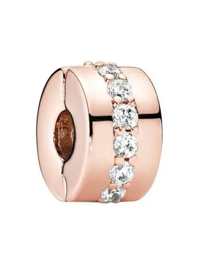 Sparkling Row Spacer Bracelet Charm Rose Gold - PANDORA - BALAAN 2