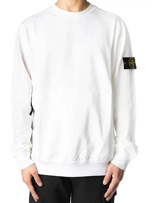 Waffen Patch Cotton Stretch Fleece Sweatshirt White - STONE ISLAND - BALAAN 3