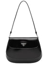 Cleo Brushed Flap Shoulder Bag Black - PRADA - BALAAN 2