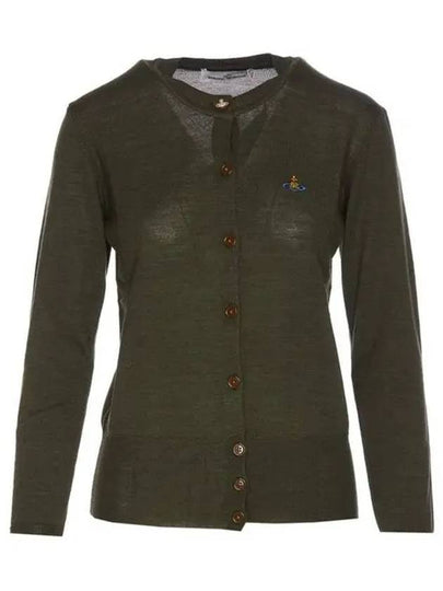 Bea Embroidered Logo Cardigan Green - VIVIENNE WESTWOOD - BALAAN 2