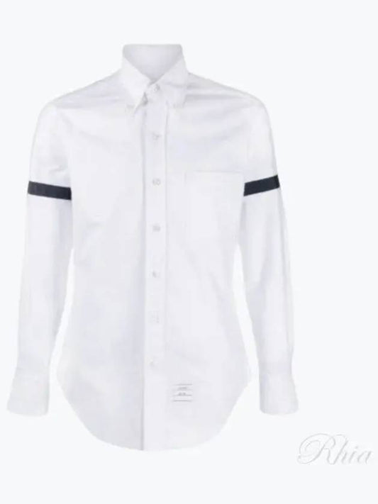 Men's Armband Long Sleeve Shirt White - THOM BROWNE - BALAAN 2