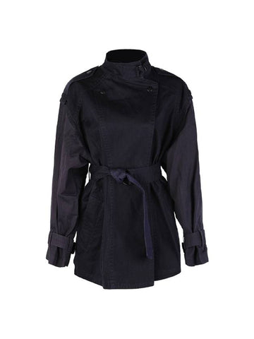 Kelly Mid Trench Coat Midnight - ISABEL MARANT - BALAAN 1