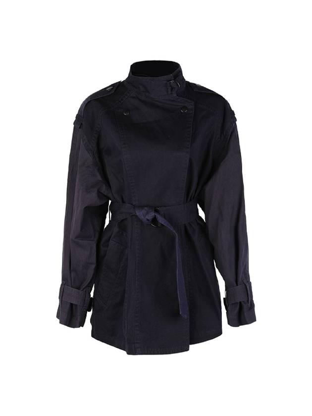 Kelly Mid Trench Coat Midnight - ISABEL MARANT - BALAAN 1