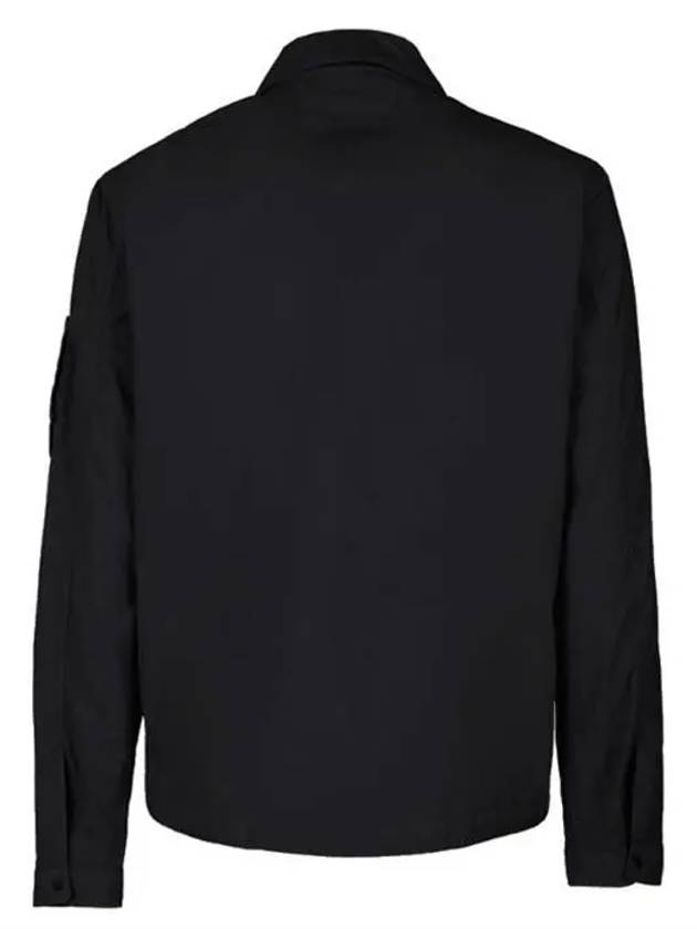 Lens Wappen Flat Pocket Nylon Shirt Zip Up Jacket Black - CP COMPANY - BALAAN 4